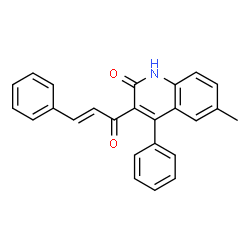 ChemSpider 2D Image | 6-Methyl-4-phenyl-3-[(2E)-3-phenyl-2-propenoyl]-2(1H)-quinolinone | C25H19NO2