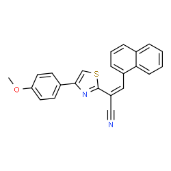 ChemSpider 2D Image | (2Z)-2-[4-(4-Methoxyphenyl)-1,3-thiazol-2-yl]-3-(1-naphthyl)acrylonitrile | C23H16N2OS