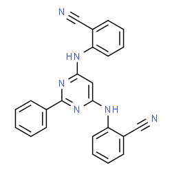ChemSpider 2D Image | 2,2'-[(2-Phenyl-4,6-pyrimidinediyl)diimino]dibenzonitrile | C24H16N6