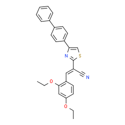 ChemSpider 2D Image | 2-(4-Biphenyl-4-yl-thiazol-2-yl)-3-(2,4-diethoxy-phenyl)-acrylonitrile | C28H24N2O2S