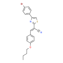 ChemSpider 2D Image | 2-[4-(4-Bromo-phenyl)-thiazol-2-yl]-3-(4-butoxy-phenyl)-acrylonitrile | C22H19BrN2OS