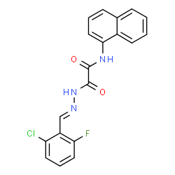 ChemSpider 2D Image | 2-[(2E)-2-(2-Chloro-6-fluorobenzylidene)hydrazino]-N-(1-naphthyl)-2-oxoacetamide | C19H13ClFN3O2