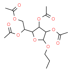 ChemSpider 2D Image | Propyl 2,3,5,6-tetra-O-acetylhexofuranoside  | C17H26O10