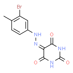 ChemSpider 2D Image | 5-[(3-Bromo-4-methylphenyl)hydrazono]-2,4,6(1H,3H,5H)-pyrimidinetrione | C11H9BrN4O3