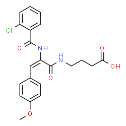 ChemSpider 2D Image | 4-{[(2E)-2-[(2-Chlorobenzoyl)amino]-3-(4-methoxyphenyl)-2-propenoyl]amino}butanoic acid | C21H21ClN2O5