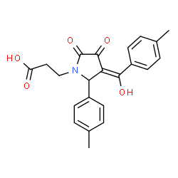 ChemSpider 2D Image | 3-[(3E)-3-[Hydroxy(4-methylphenyl)methylene]-2-(4-methylphenyl)-4,5-dioxo-1-pyrrolidinyl]propanoic acid | C22H21NO5