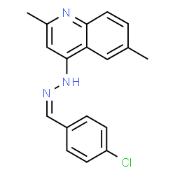 ChemSpider 2D Image | 4-[(2Z)-2-(4-Chlorobenzylidene)hydrazino]-2,6-dimethylquinoline | C18H16ClN3