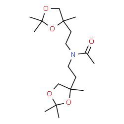 ChemSpider 2D Image | N,N-Bis[2-(2,2,4-trimethyl-1,3-dioxolan-4-yl)ethyl]acetamide | C18H33NO5