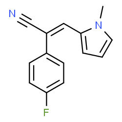 ChemSpider 2D Image | (2E)-2-(4-Fluorophenyl)-3-(1-methyl-1H-pyrrol-2-yl)acrylonitrile | C14H11FN2