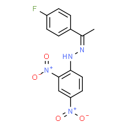 ChemSpider 2D Image | (2Z)-1-(2,4-Dinitrophenyl)-2-[1-(4-fluorophenyl)ethylidene]hydrazine | C14H11FN4O4
