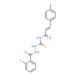 ChemSpider 2D Image | (2E)-N-{[2-(2-Iodobenzoyl)hydrazino]carbonothioyl}-3-(4-methylphenyl)acrylamide | C18H16IN3O2S