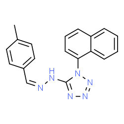 ChemSpider 2D Image | 5-[(2Z)-2-(4-Methylbenzylidene)hydrazino]-1-(1-naphthyl)-1H-tetrazole | C19H16N6