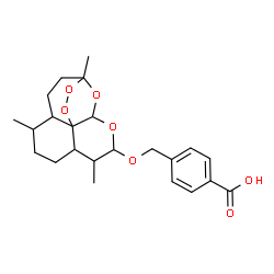 ChemSpider 2D Image | Benzoic acid, 4-(((decahydro-3,6,9-trimethyl-3,12-epoxy-12H-pyrano(4,3-j)-1,2-benzodioxepin-10-yl)oxy)methyl)- | C23H30O7