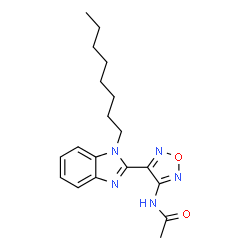 ChemSpider 2D Image | N-[4-(1-Octyl-1H-benzimidazol-2-yl)-1,2,5-oxadiazol-3-yl]acetamide | C19H25N5O2