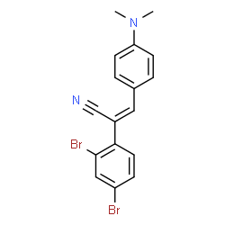 ChemSpider 2D Image | 2-(2,4-Dibromophenyl)-3-(4-(dimethylamino)phenyl)acrylonitrile | C17H14Br2N2