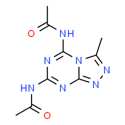 ChemSpider 2D Image | N,N'-(3-Methyl[1,2,4]triazolo[4,3-a][1,3,5]triazine-5,7-diyl)diacetamide | C9H11N7O2
