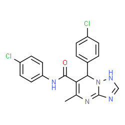 ChemSpider 2D Image | N,7-Bis(4-chlorophenyl)-5-methyl-1,7-dihydro[1,2,4]triazolo[1,5-a]pyrimidine-6-carboxamide | C19H15Cl2N5O