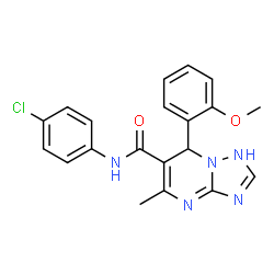 ChemSpider 2D Image | N-(4-Chlorophenyl)-7-(2-methoxyphenyl)-5-methyl-1,7-dihydro[1,2,4]triazolo[1,5-a]pyrimidine-6-carboxamide | C20H18ClN5O2