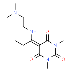 ChemSpider 2D Image | 5-(1-{[2-(Dimethylamino)ethyl]amino}propylidene)-1,3-dimethyl-2,4,6(1H,3H,5H)-pyrimidinetrione | C13H22N4O3
