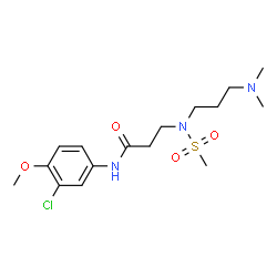 ChemSpider 2D Image | N-(3-Chloro-4-methoxyphenyl)-N~3~-[3-(dimethylamino)propyl]-N~3~-(methylsulfonyl)-beta-alaninamide | C16H26ClN3O4S