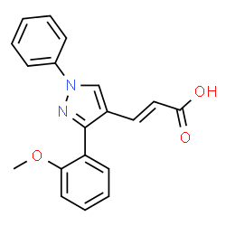 ChemSpider 2D Image | (2E)-3-[3-(2-Methoxyphenyl)-1-phenyl-1H-pyrazol-4-yl]acrylic acid | C19H16N2O3