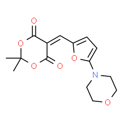 ChemSpider 2D Image | 5-(5-Morpholinofurfurylidene)-2,2-dimethyl-1,3-dioxane-4,6-dione | C15H17NO6