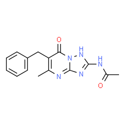 ChemSpider 2D Image | N-(6-Benzyl-5-methyl-7-oxo-1,7-dihydro[1,2,4]triazolo[1,5-a]pyrimidin-2-yl)acetamide | C15H15N5O2