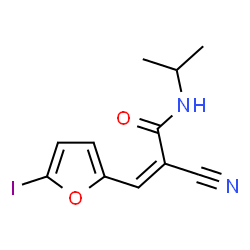 ChemSpider 2D Image | (2Z)-2-Cyano-3-(5-iodo-2-furyl)-N-isopropylacrylamide | C11H11IN2O2