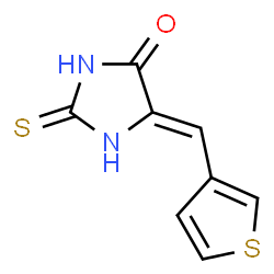 ChemSpider 2D Image | (5Z)-5-(3-Thienylmethylene)-2-thioxo-4-imidazolidinone | C8H6N2OS2