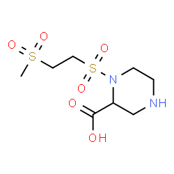 ChemSpider 2D Image | 1-{[2-(Methylsulfonyl)ethyl]sulfonyl}-2-piperazinecarboxylic acid | C8H16N2O6S2