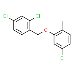 ChemSpider 2D Image | 2,4-Dichloro-1-[(5-chloro-2-methylphenoxy)methyl]benzene | C14H11Cl3O