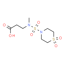 ChemSpider 2D Image | N-[(1,1-Dioxido-4-thiomorpholinyl)sulfonyl]-N-methyl-beta-alanine | C8H16N2O6S2