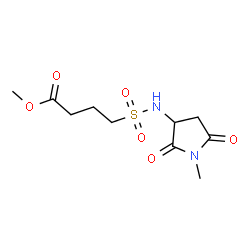 ChemSpider 2D Image | Methyl 4-[(1-methyl-2,5-dioxo-3-pyrrolidinyl)sulfamoyl]butanoate | C10H16N2O6S