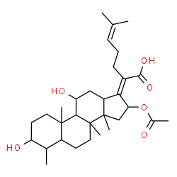 ChemSpider 2D Image | (17Z)-16-Acetoxy-3,11-dihydroxy-4,8,14-trimethyl-18-norcholesta-17,24-dien-21-oic acid | C31H48O6