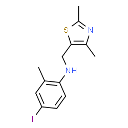 ChemSpider 2D Image | N-[(2,4-Dimethyl-1,3-thiazol-5-yl)methyl]-4-iodo-2-methylaniline | C13H15IN2S
