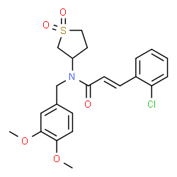 ChemSpider 2D Image | (2E)-3-(2-Chlorophenyl)-N-(3,4-dimethoxybenzyl)-N-(1,1-dioxidotetrahydro-3-thiophenyl)acrylamide | C22H24ClNO5S