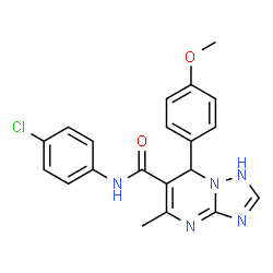 ChemSpider 2D Image | N-(4-Chlorophenyl)-7-(4-methoxyphenyl)-5-methyl-1,7-dihydro[1,2,4]triazolo[1,5-a]pyrimidine-6-carboxamide | C20H18ClN5O2