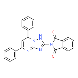 ChemSpider 2D Image | 2-(5,7-Diphenyl-1,7-dihydro[1,2,4]triazolo[1,5-a]pyrimidin-2-yl)-1H-isoindole-1,3(2H)-dione | C25H17N5O2