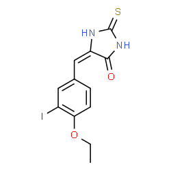 ChemSpider 2D Image | (5E)-5-(4-Ethoxy-3-iodobenzylidene)-2-thioxo-4-imidazolidinone | C12H11IN2O2S