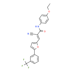 ChemSpider 2D Image | (2E)-2-Cyano-N-(4-ethoxyphenyl)-3-{5-[3-(trifluoromethyl)phenyl]-2-furyl}acrylamide | C23H17F3N2O3