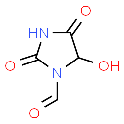 ChemSpider 2D Image | 5-Hydroxy-2,4-dioxo-1-imidazolidinecarbaldehyde | C4H4N2O4