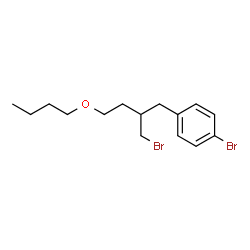 ChemSpider 2D Image | 1-Bromo-4-[2-(bromomethyl)-4-butoxybutyl]benzene | C15H22Br2O