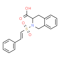 ChemSpider 2D Image | 2-(2-Phenyl-ethenesulfonyl)-1,2,3,4-tetrahydro-isoquinoline-3-carboxylic acid | C18H17NO4S