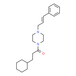 ChemSpider 2D Image | 3-Cyclohexyl-1-{4-[(2E)-3-phenyl-2-propen-1-yl]-1-piperazinyl}-1-propanone | C22H32N2O