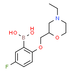 ChemSpider 2D Image | {2-[(4-Ethyl-2-morpholinyl)methoxy]-5-fluorophenyl}boronic acid | C13H19BFNO4
