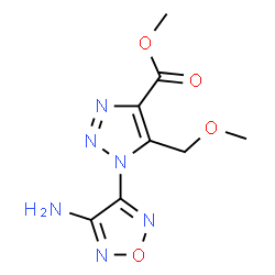 ChemSpider 2D Image | Methyl 1-(4-amino-1,2,5-oxadiazol-3-yl)-5-(methoxymethyl)-1H-1,2,3-triazole-4-carboxylate | C8H10N6O4