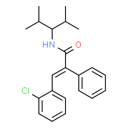 ChemSpider 2D Image | (2E)-3-(2-Chlorophenyl)-N-(2,4-dimethyl-3-pentanyl)-2-phenylacrylamide | C22H26ClNO