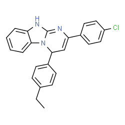 ChemSpider 2D Image | 2-(4-Chlorophenyl)-4-(4-ethylphenyl)-4,10-dihydropyrimido[1,2-a]benzimidazole | C24H20ClN3