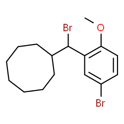 ChemSpider 2D Image | [Bromo(5-bromo-2-methoxyphenyl)methyl]cyclooctane | C16H22Br2O