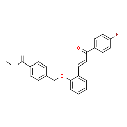 ChemSpider 2D Image | Methyl 4-({2-[(1E)-3-(4-bromophenyl)-3-oxo-1-propen-1-yl]phenoxy}methyl)benzoate | C24H19BrO4